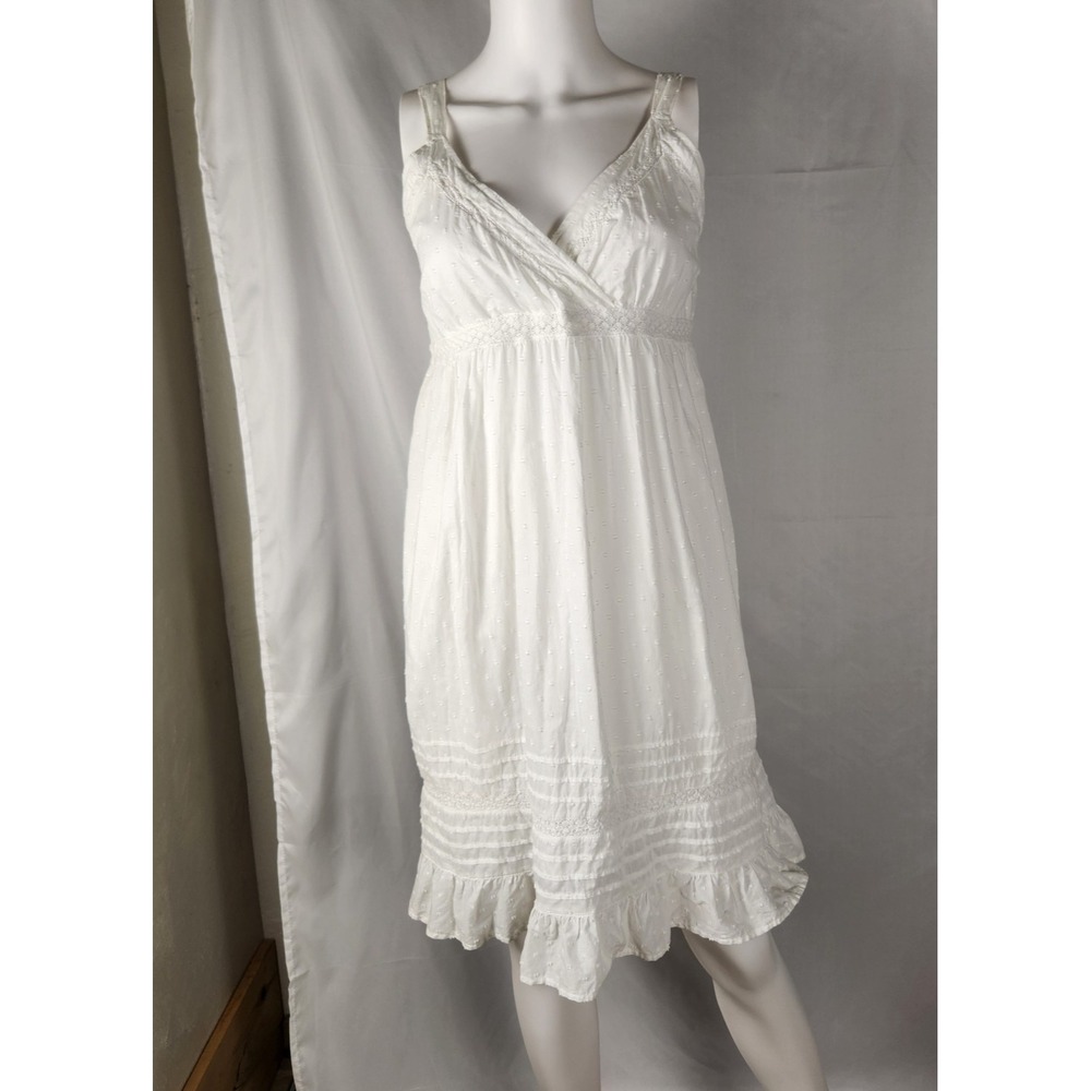VTG Faded Glory White Eyelet Sundress - S (4/6) Cottagecore/Y2K